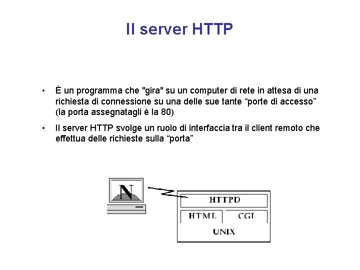 Il server HTTP • È un programma che "gira" su un computer di rete