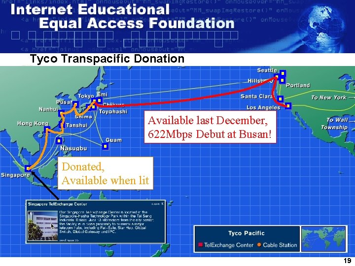 Tyco Transpacific Donation Available last December, 622 Mbps Debut at Busan! Donated, Available when