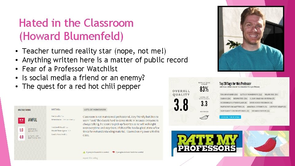 Hated in the Classroom (Howard Blumenfeld) • • • Teacher turned reality star (nope,