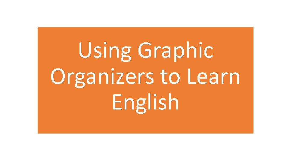 Using Graphic Organizers to Learn English 
