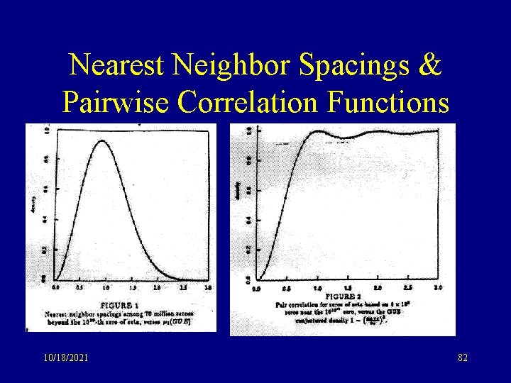 Nearest Neighbor Spacings & Pairwise Correlation Functions 10/18/2021 82 