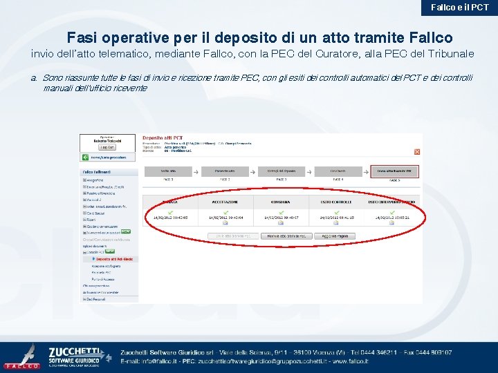 Fallco e il PCT Fasi operative per il deposito di un atto tramite Fallco Fallco e il PCT Fasi operative per il deposito di un atto tramite Fallco