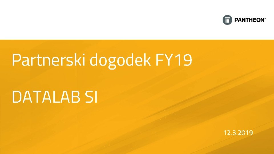 Partnerski dogodek FY 19 DATALAB SI 12. 3. 2019 