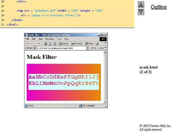 Outline mask. html (2 of 2) 2003 Prentice Hall, Inc. All rights reserved. 