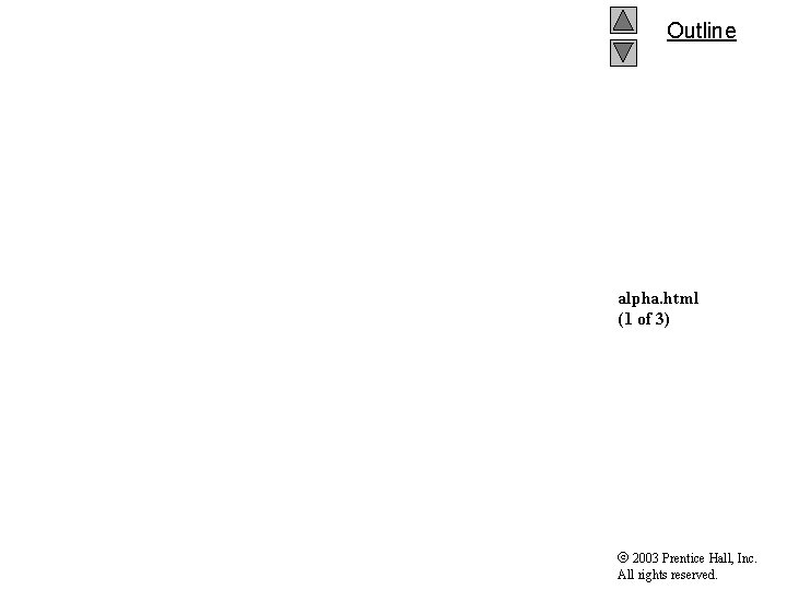 Outline alpha. html (1 of 3) 2003 Prentice Hall, Inc. All rights reserved. 