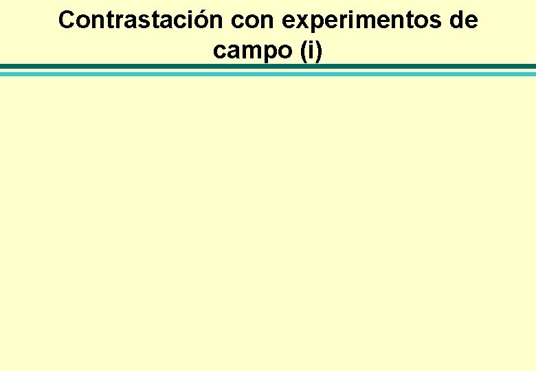 Contrastación con experimentos de campo (i) 