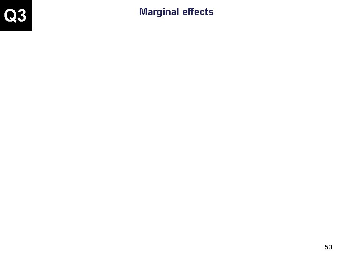 Q 3 Marginal effects 53 