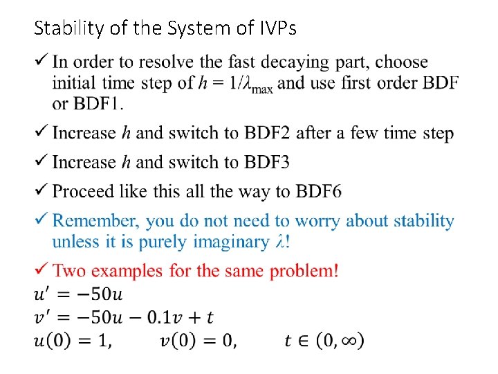 Stability of the System of IVPs • 