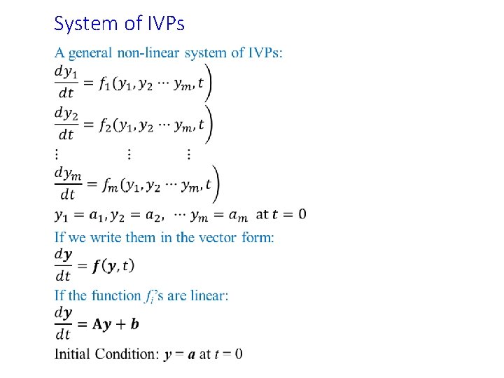 System of IVPs • 