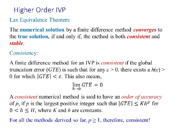 Higher Order IVP • 