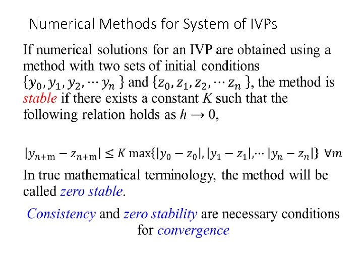 Numerical Methods for System of IVPs • 