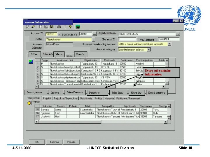4 -5. 11. 2008 - UNECE Statistical Division Slide 18 4 -5. 11. 2008 - UNECE Statistical Division Slide 18