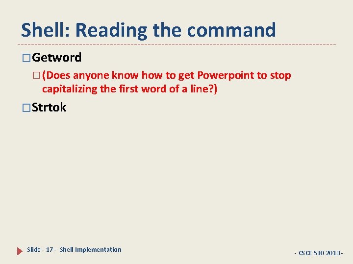 Shell: Reading the command �Getword � (Does anyone know how to get Powerpoint to