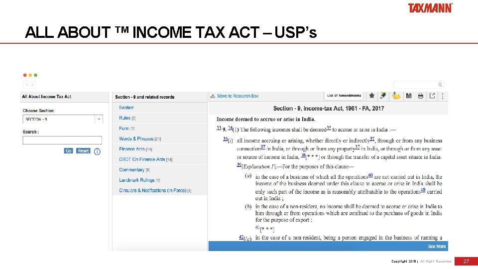 ALL ABOUT ™ INCOME TAX ACT – USP’s Copyright 2019 | All Right Reserved