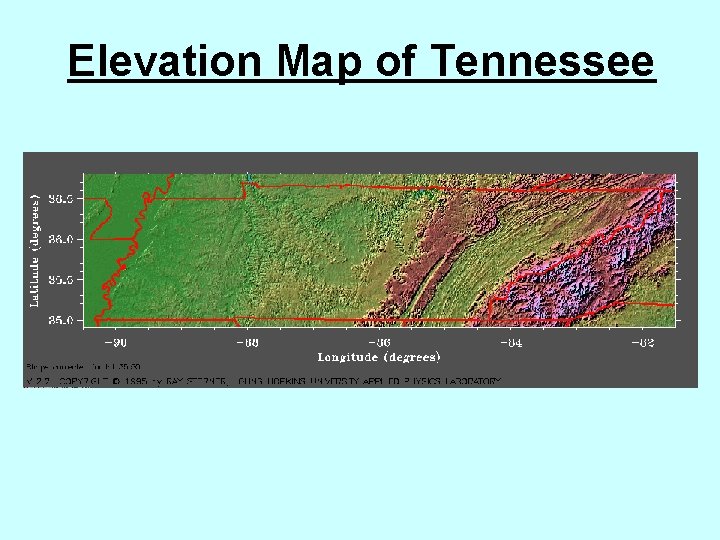 Elevation Map of Tennessee 