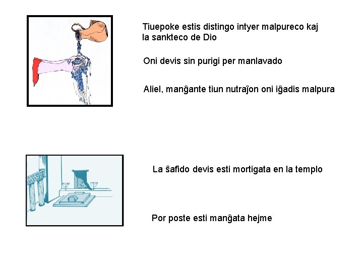 Tiuepoke estis distingo intyer malpureco kaj la sankteco de Dio Oni devis sin purigi Tiuepoke estis distingo intyer malpureco kaj la sankteco de Dio Oni devis sin purigi