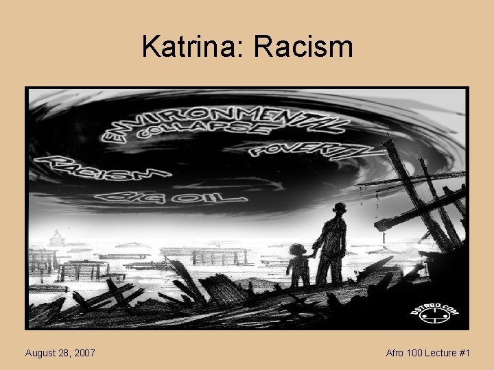 Katrina: Racism August 28, 2007 Afro 100 Lecture #1 
