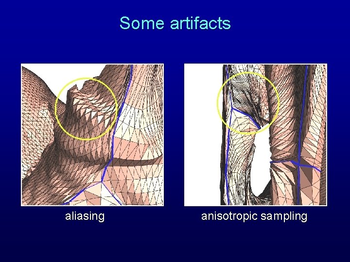 Some artifacts aliasing anisotropic sampling 