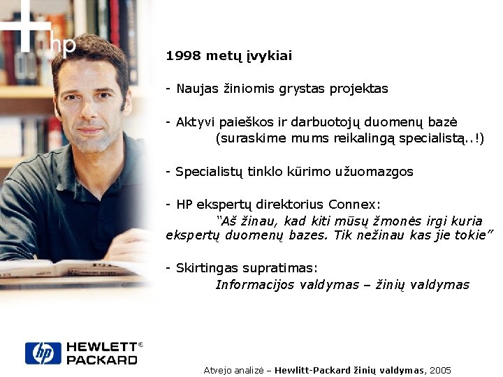 1998 metų įvykiai - Naujas žiniomis grystas projektas - Aktyvi paieškos ir darbuotojų duomenų