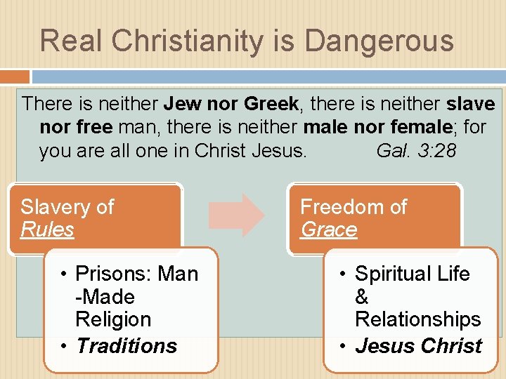 Real Christianity is Dangerous There is neither Jew nor Greek, there is neither slave