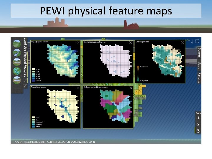 PEWI physical feature maps 