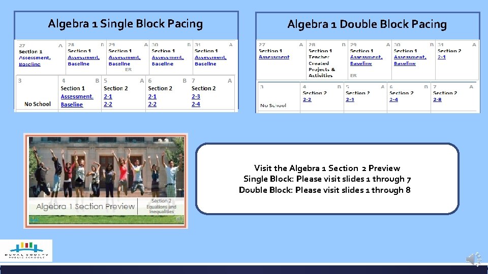 Algebra 1 Single Block Pacing Algebra 1 Double Block Pacing Visit the Algebra 1