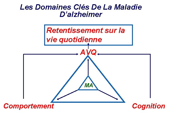 Les Domaines Clés De La Maladie D’alzheimer Retentissement sur la vie quotidienne AVQ MA