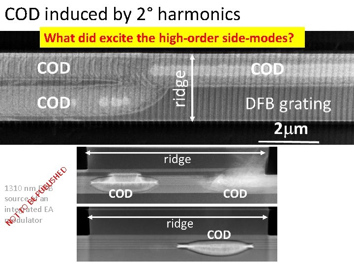 COD induced by 2° harmonics What did excite the high-order side-modes? D E H