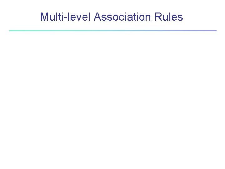 Multi-level Association Rules 