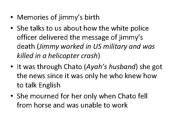  • Memories of jimmy’s birth • She talks to us about how the