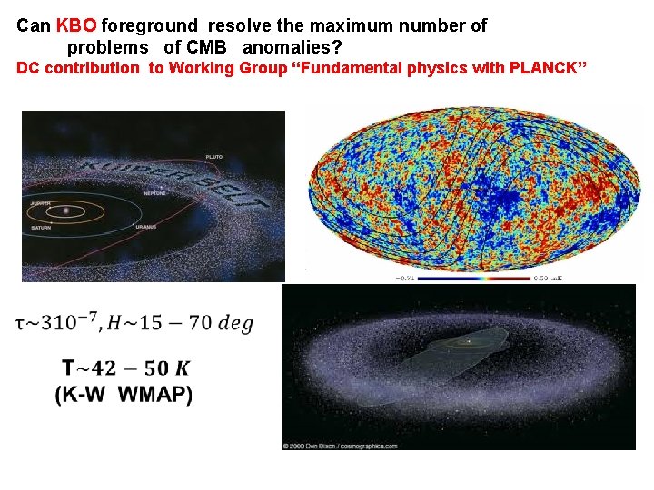 Can KBO foreground resolve the maximum number of problems of CMB anomalies? DC contribution