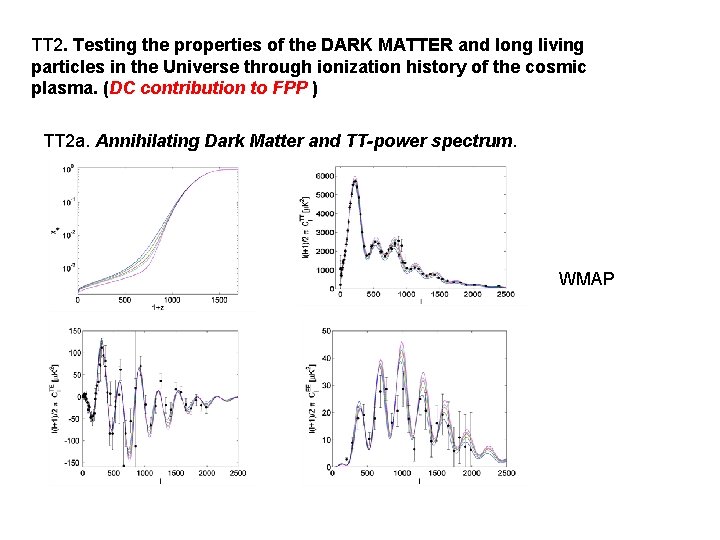 TT 2. Testing the properties of the DARK MATTER and long living particles in