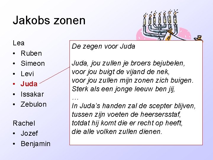 Jakobs zonen Lea • Ruben • Simeon • Levi • Juda • Issakar •