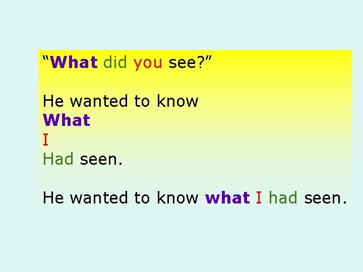 “What did you see? ” He wanted to know What I Had seen. He