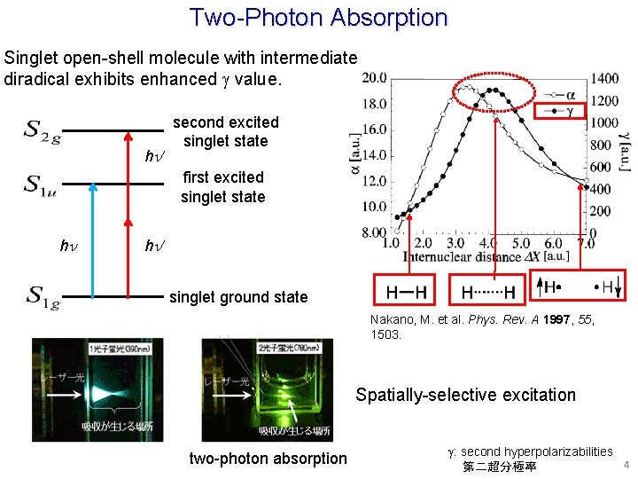 Two-Photon Absorption Singlet open-shell molecule with intermediate diradical exhibits enhanced g value. hn ’