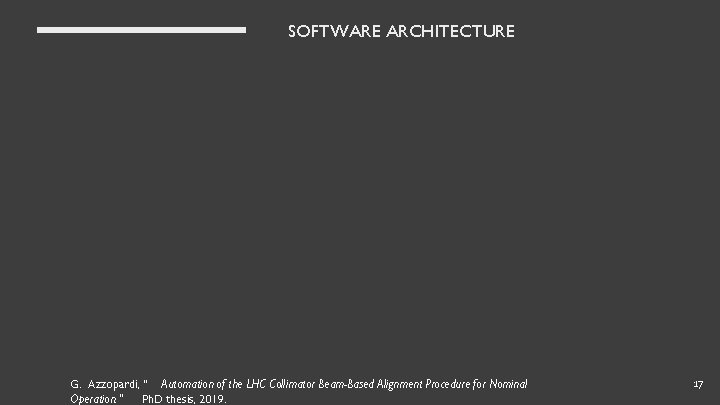 SOFTWARE ARCHITECTURE G. Azzopardi, “ Automation of the LHC Collimator Beam-Based Alignment Procedure for SOFTWARE ARCHITECTURE G. Azzopardi, “ Automation of the LHC Collimator Beam-Based Alignment Procedure for