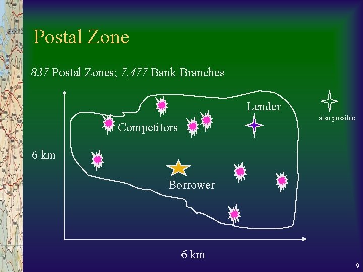 Postal Zone 837 Postal Zones; 7, 477 Bank Branches Lender also possible Competitors 6 Postal Zone 837 Postal Zones; 7, 477 Bank Branches Lender also possible Competitors 6