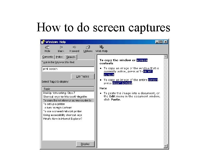 How to do screen captures 