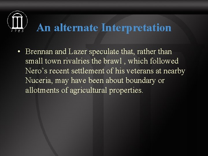 An alternate Interpretation • Brennan and Lazer speculate that, rather than small town rivalries