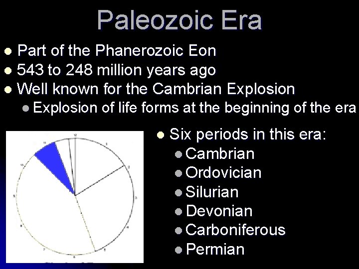 Paleozoic Era Part of the Phanerozoic Eon l 543 to 248 million years ago Paleozoic Era Part of the Phanerozoic Eon l 543 to 248 million years ago