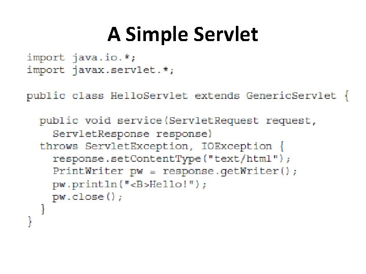 A Simple Servlet 