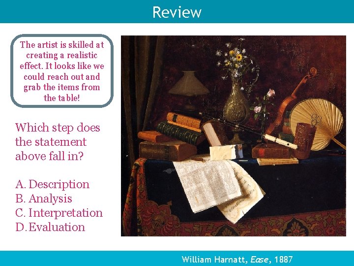 Review The artist is skilled at creating a realistic effect. It looks like we