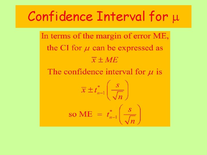 Confidence Interval for 