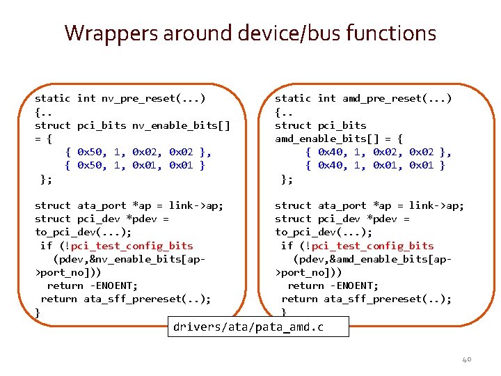 Wrappers around device/bus functions static {. . struct = { { { }; int