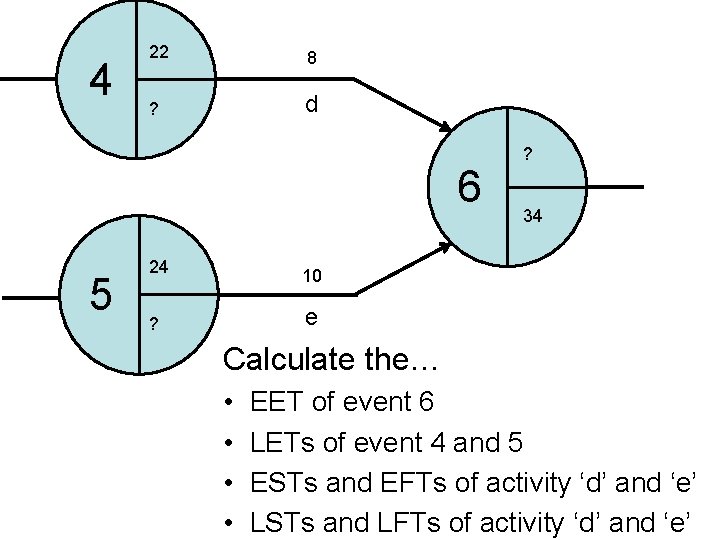 4 22 8 ? d 6 5 24 10 ? e ? 34 Calculate