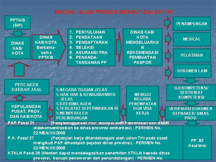 BAGAN / ALUR PROSES REKRUT CALON TKI PPTKIS (SIP) DINAS KAB/ KOTA PENAMPUNGAN DINAS