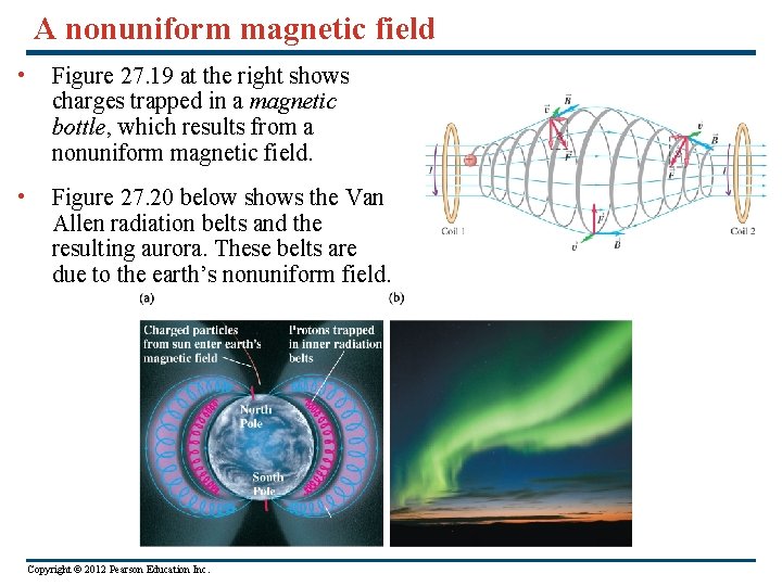 A nonuniform magnetic field • Figure 27. 19 at the right shows charges trapped