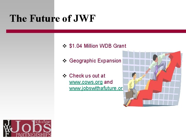 The Future of JWF v $1. 04 Million WDB Grant v Geographic Expansion v