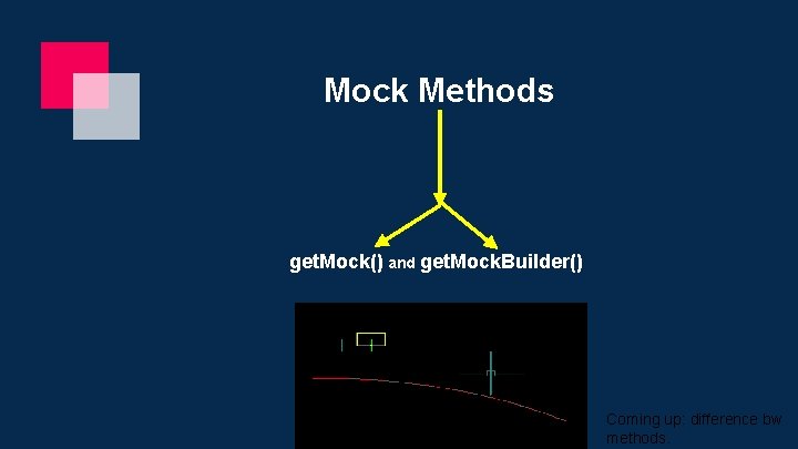 Mock Methods get. Mock() and get. Mock. Builder() Coming up: difference bw methods. 