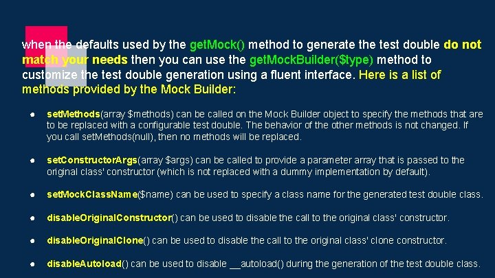 when the defaults used by the get. Mock() method to generate the test double